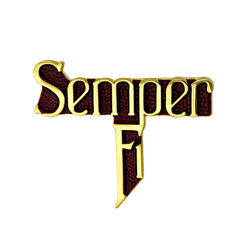 Marine Corps Semper Fi Gold on Red 1 1/8