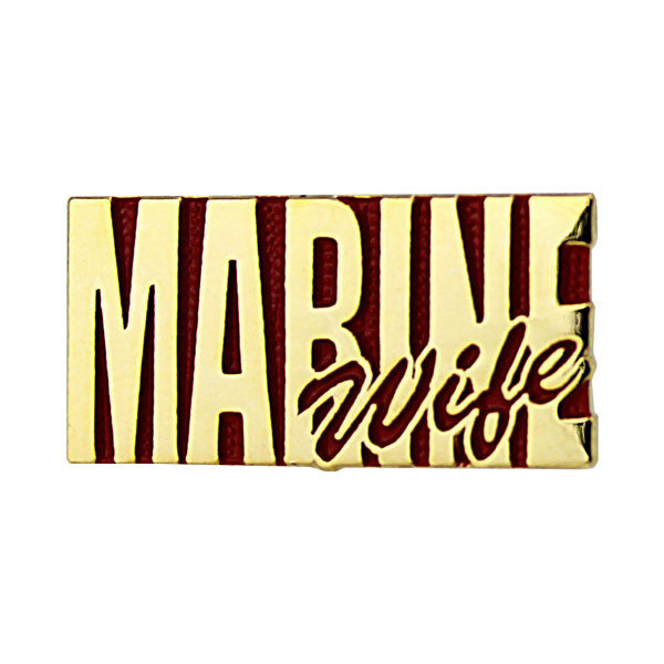 Marine Corps Wife Gold on Red 1" Lapel Pin Pins 