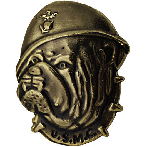 Marine Corps Bulldog with Combat Helmet 1" Lapel Pin Pins 
