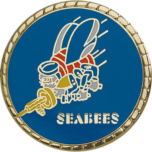 Seabee Logo with Gold Border 7/8