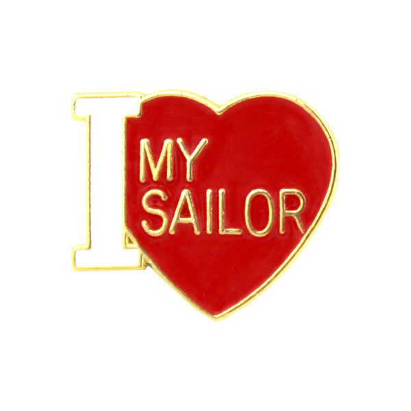 I Heart My Sailor 5/8" Lapel Pin Pins 