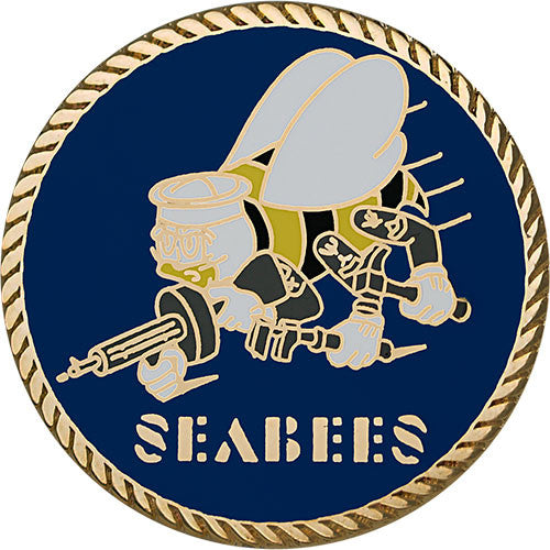 Seabees Large Logo 1 1/2" Lapel Pin Pins 