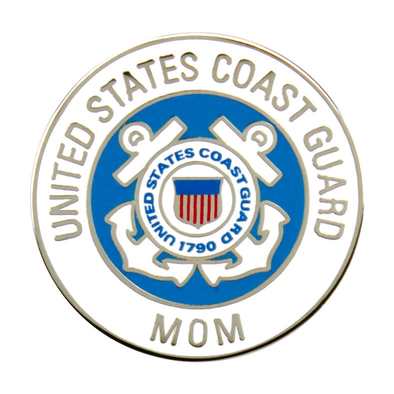 Coast Guard Mom with Crest 7/8" Lapel Pin Pins 