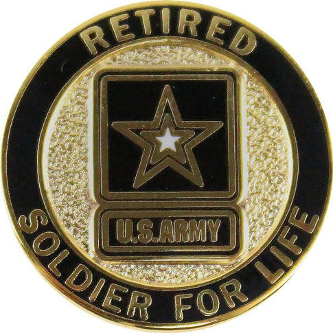 Retired Army Soldier for Life Lapel Pin
