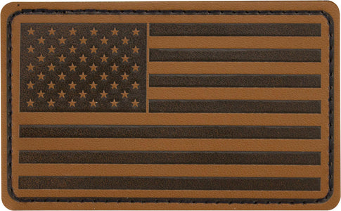 US Flag Patch Leather - Forward Facing