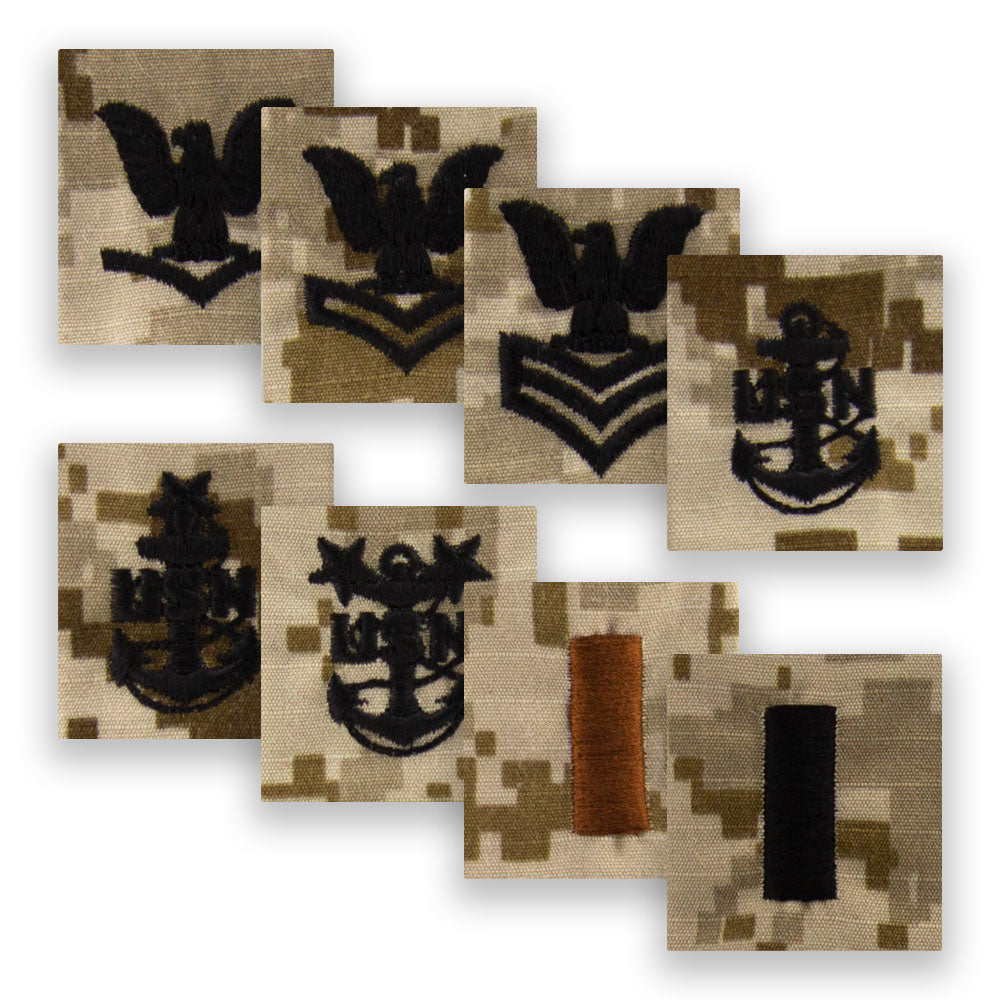 Navy Parka Tab Desert Digital Embroidered Rank - Enlisted & Officer Rank 