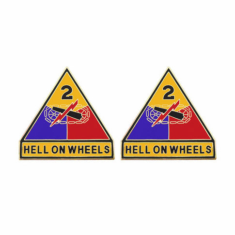 2nd Armored Division Unit Crest (Hell on Wheels) - Sold in Pairs