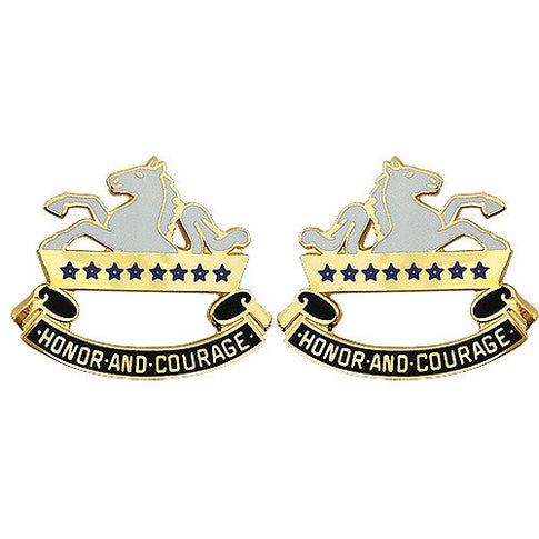 8th Cavalry Regiment Unit Crest (Honor and Courage) - Sold in Pairs