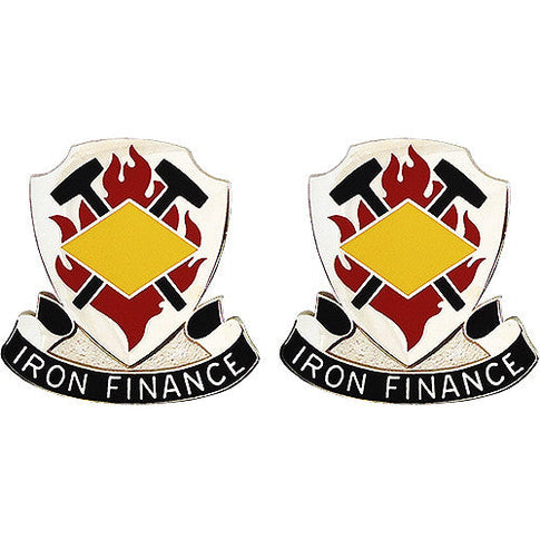 8th Finance Battalion Unit Crest (Iron Finance) - Sold in Pairs