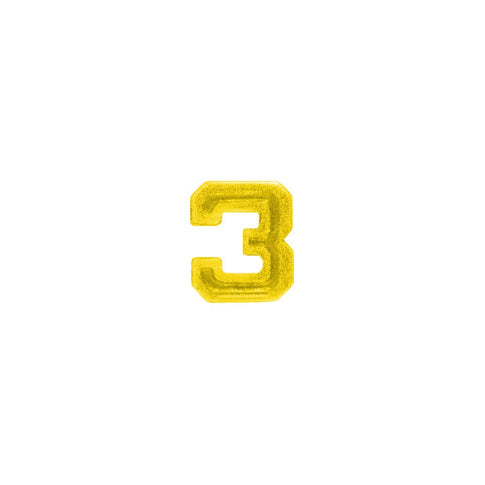 Gold Numeral 3 Device