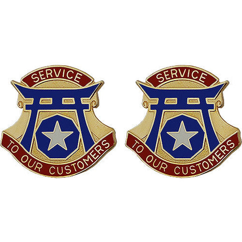 9th Support Command Unit Crest (Service To Our Customers) - Sold in Pairs