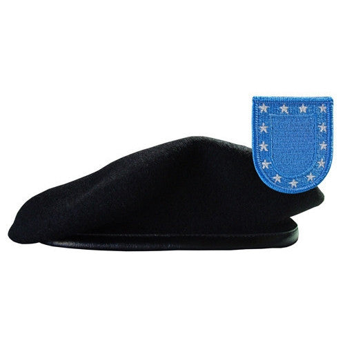 Unformed Black Beret with Flash Headgear 