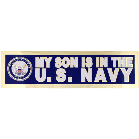My Son Is In The U.S. Navy Metallic Bumper Sticker