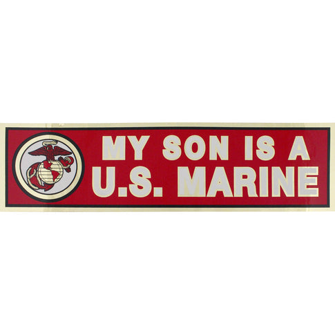 My Son Is A U.S. Marine Metallic Bumper Sticker
