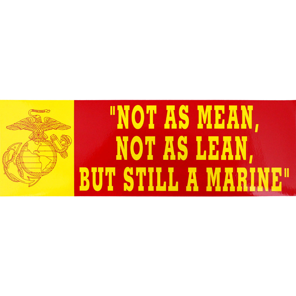 Not As Mean Not As Lean Bumper Sticker, image size:1000x1000