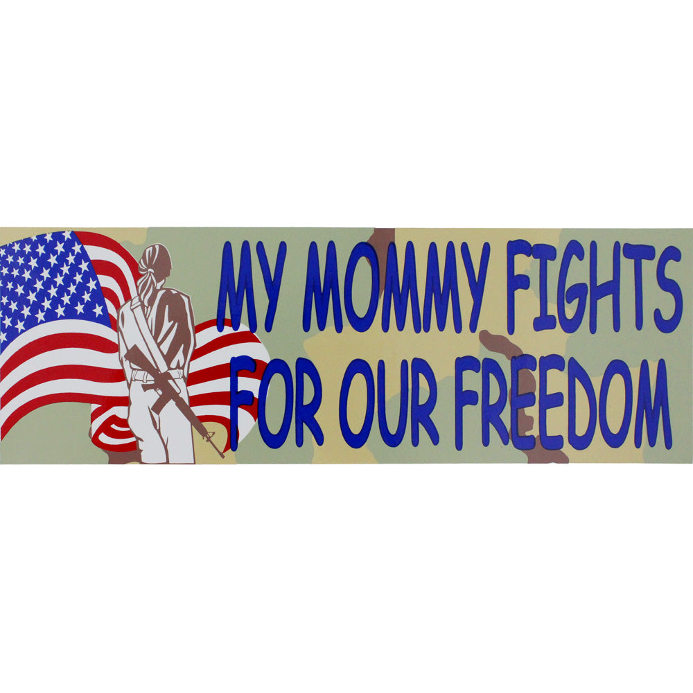 My Mommy Fights For Our Freedom Camo Bumper Sticker Stickers and Decals BP-0081
