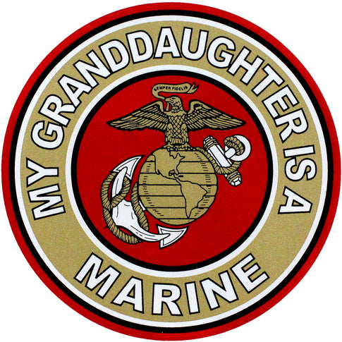My Granddaughter Is A Marine Clear Decal