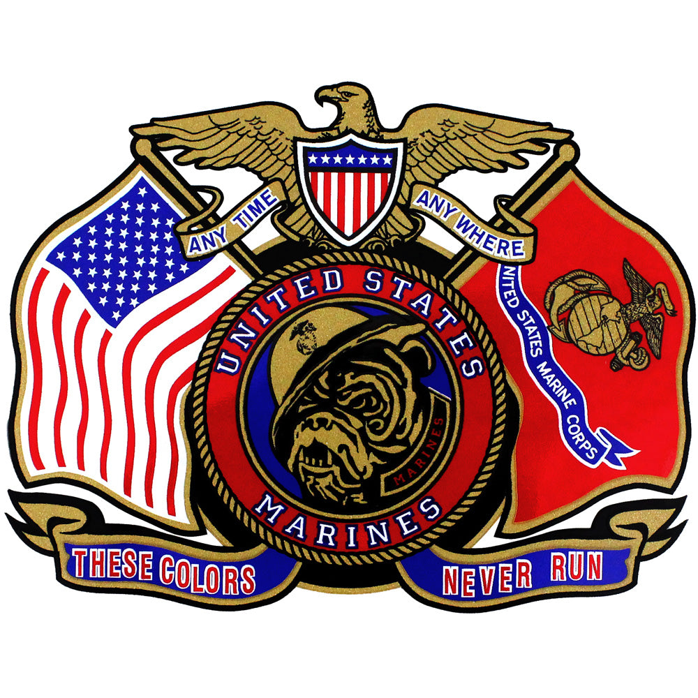 United States Marine Corps Vinyl Decal Sticker – Waterproof, Circle Shape, Made In USA