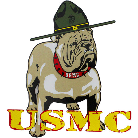 USMC With Bulldog Clear Decal