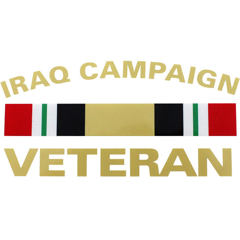 Iraq Campaign Veteran With Ribbon Clear Decal