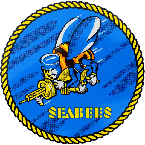 Seabees Round Clear Decal