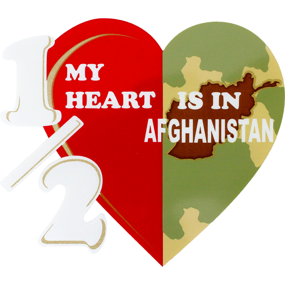 Half My Heart Is In Afghanistan Clear Decal Stickers and Decals BP-0133