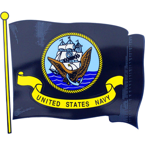 Waving U.S. Navy Flag Clear Decal