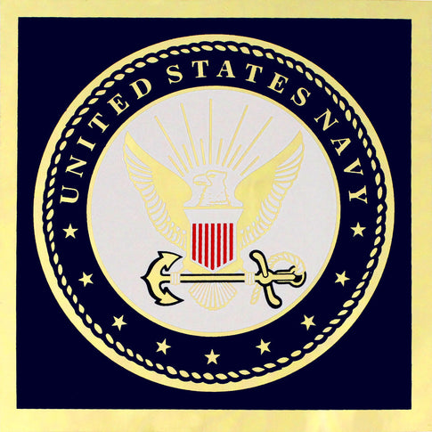 Navy With Seal Metallic Decal