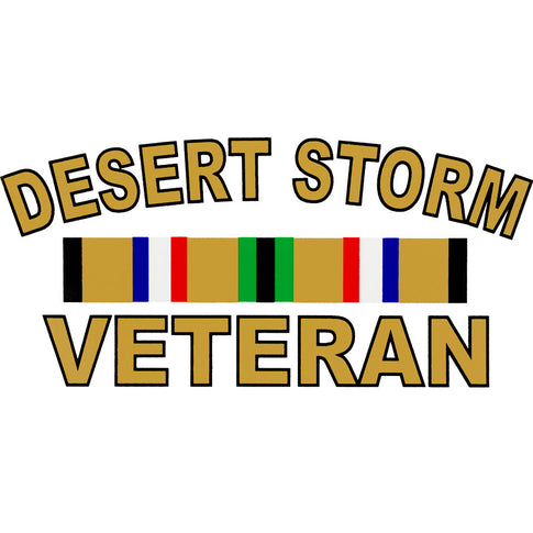 Desert Storm Veteran With Ribbon Clear Decal