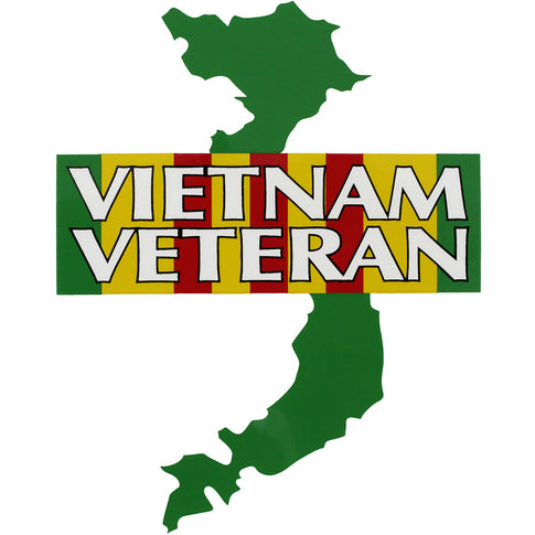 Vietnam Veteran With Ribbon And Map Clear Decal