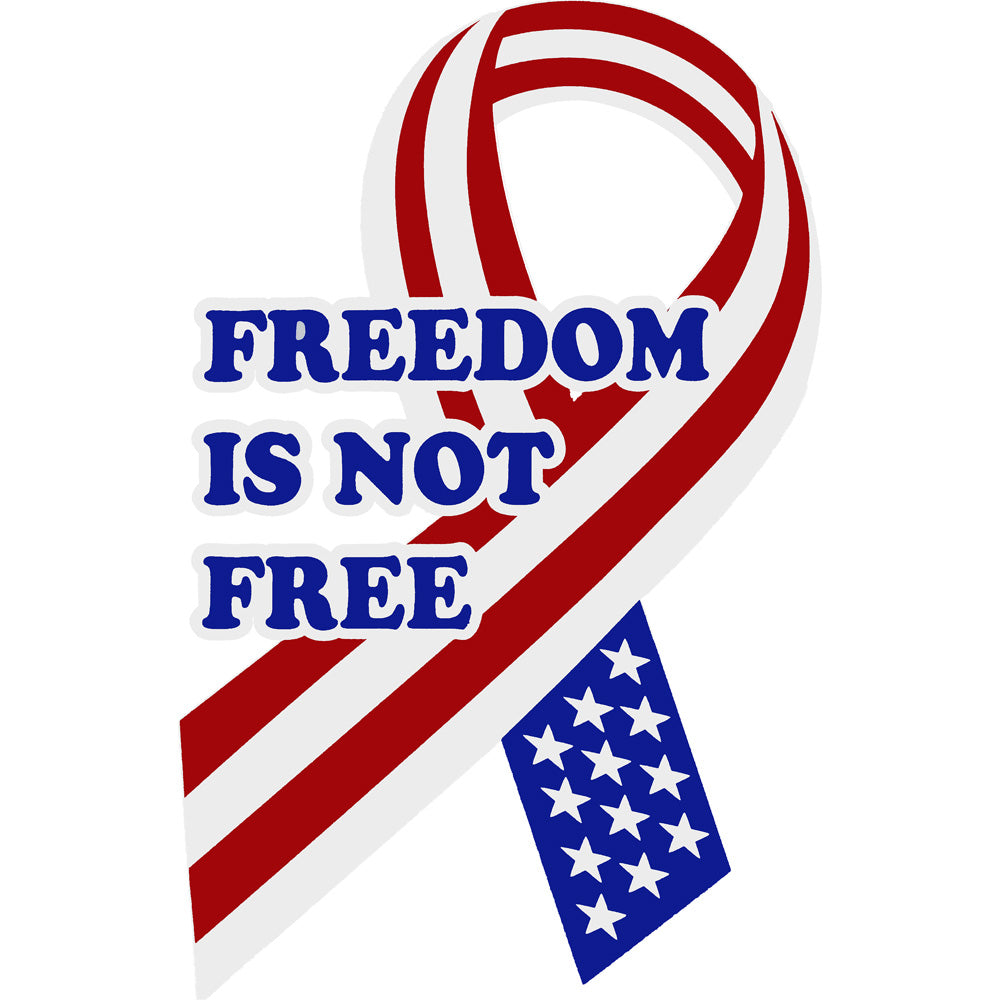 Freedom Is Not Free Ribbon Clear Decal Stickers and Decals BP-0218