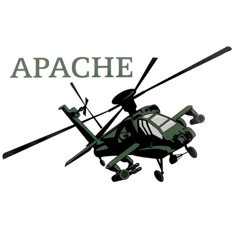 Apache Helicopter Clear Decal