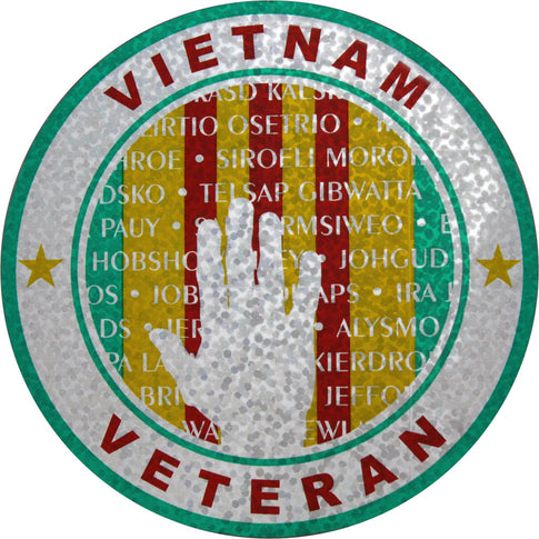 Vietnam Vet Ribbon Memorial 4 Inch Prism Decal