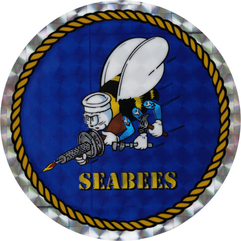 Seabees 3 Inch Prism Decal