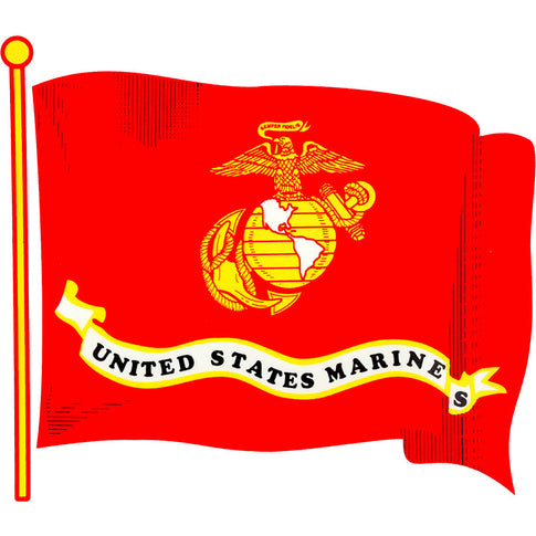 USMC Wavy Flag Clear Decal