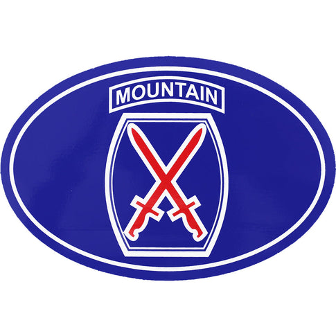 10th Mountain Division Oval Euro Style Decal