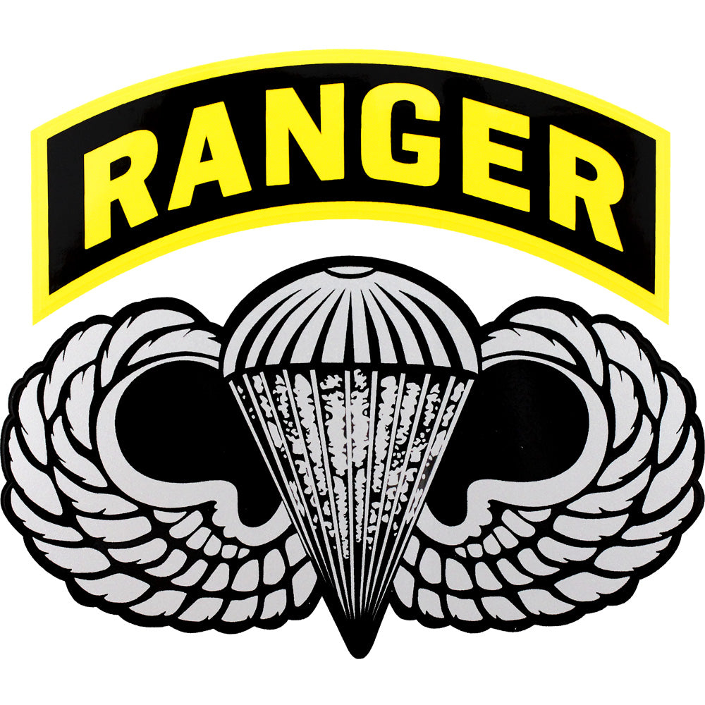 Parachute Wings With Ranger Arc Clear Decal Stickers and Decals BP-0411