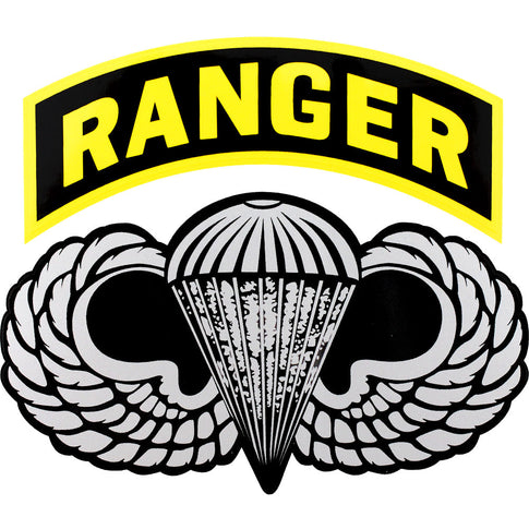 Parachute Wings With Ranger Arc Clear Decal