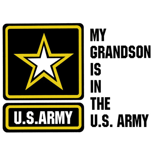 My Grandson Is In The Army With Star Clear Decal