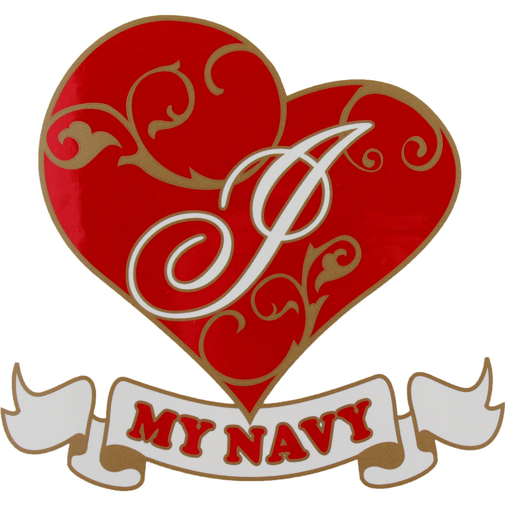I Heart My Navy Clear Decal Stickers and Decals BP-0677