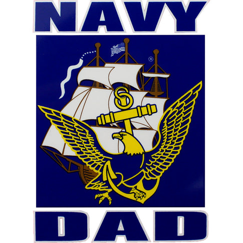 U.S. Navy Dad Eagle, Anchor & Ship Clear Decal