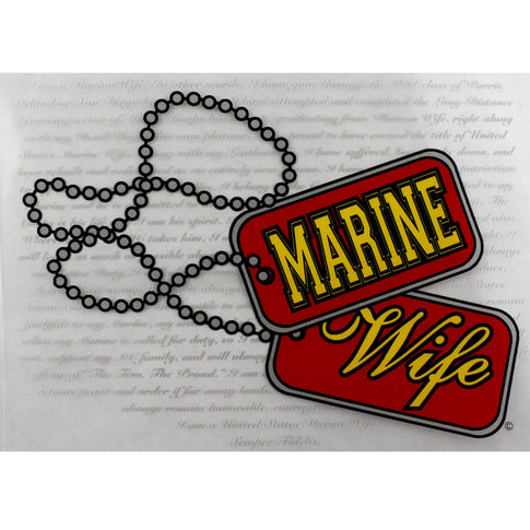 Marine Corps Wife Dog Tags Clear Decal