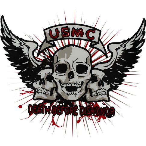USMC Death Before Dishonor Clear Decal