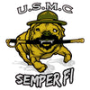 USMC Semper Fi with Running Bulldog Clear Decal