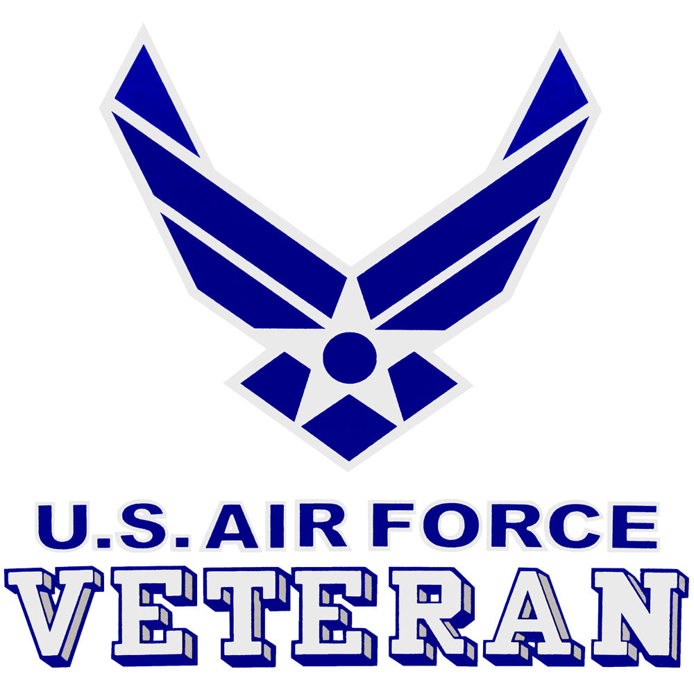 Air Force Veteran With Wing 3.5" Clear Decal Stickers and Decals BP-0771