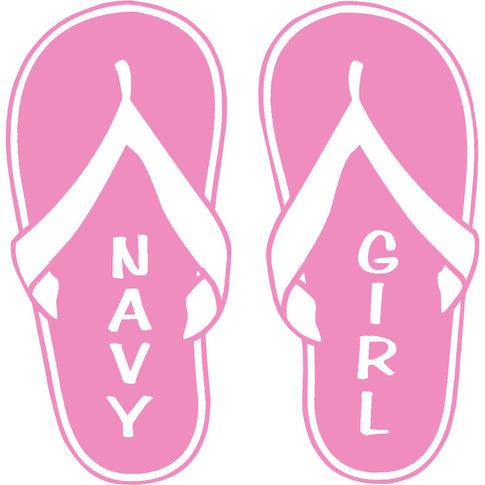Navy Girl Pink Flip Flops 4