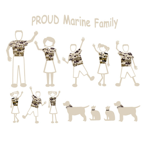 Proud Marine Family Car Vinyl Transfers