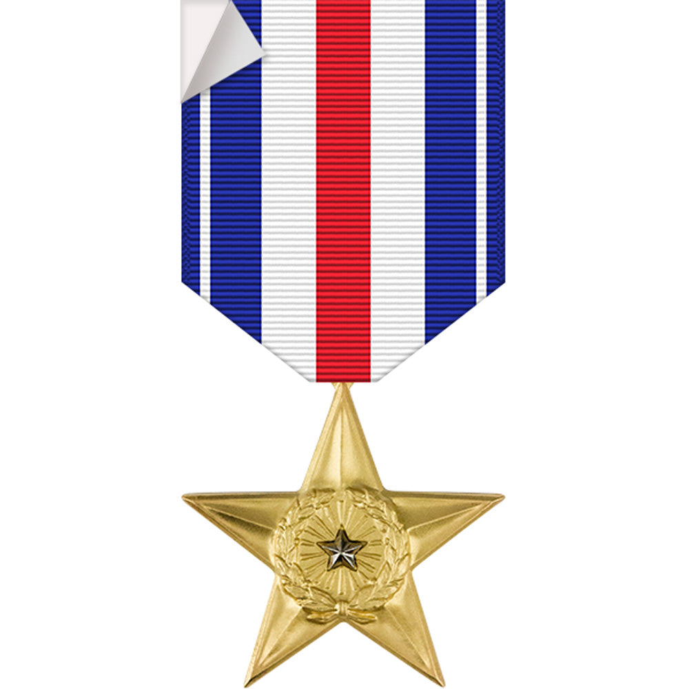 Silver Star Medal Sticker Stickers and Decals BP-1071