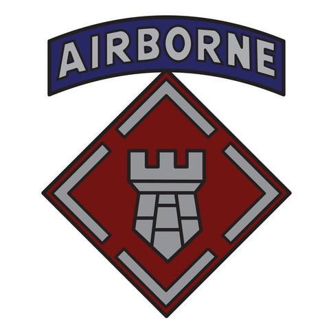 CSIB Sticker - 20th Engineer Brigade with Airborne Tab Decal