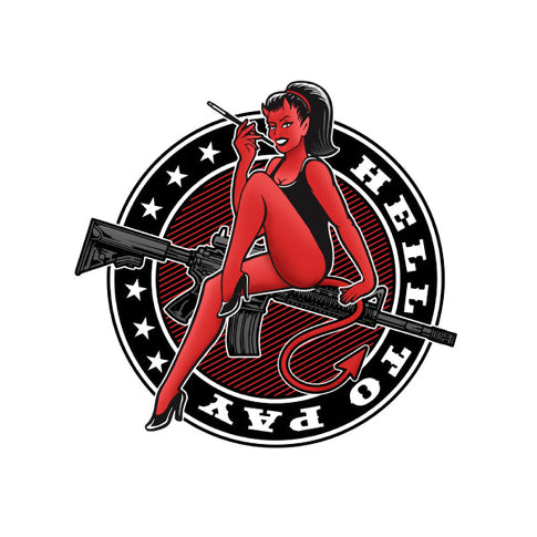 Hell to Pay Pin up Girl Vinyl Decal